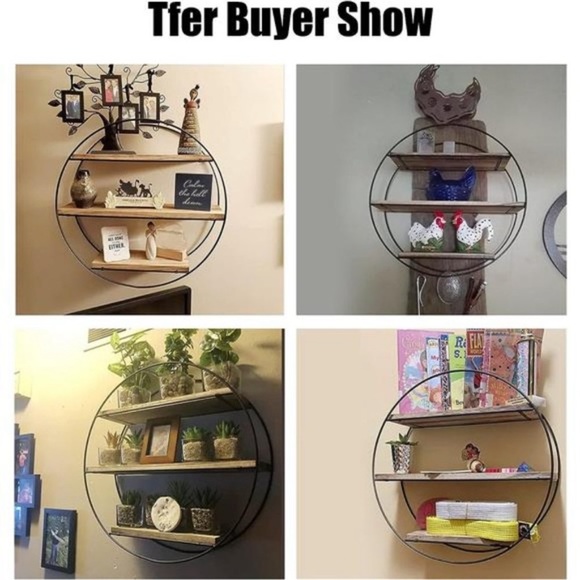 Floating Shelves Wall Mounted Hanging Shelf Hexagon Rustic Farmhouse Shelves - Picture 6 of 6